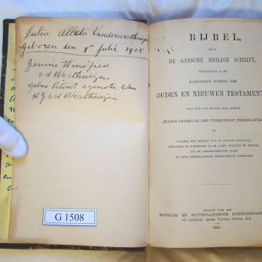 VAN DER WESTHUIZEN Hendrick Jacobus, gebore 1870 en Jennie Winifred PITOUT